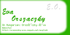 eva orszaczky business card